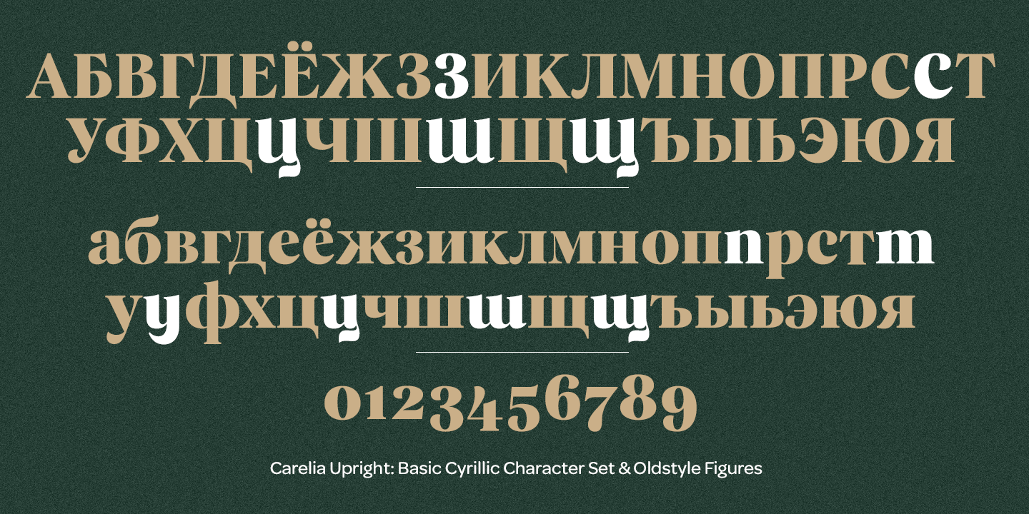 Przykład czcionki Carelia Italic